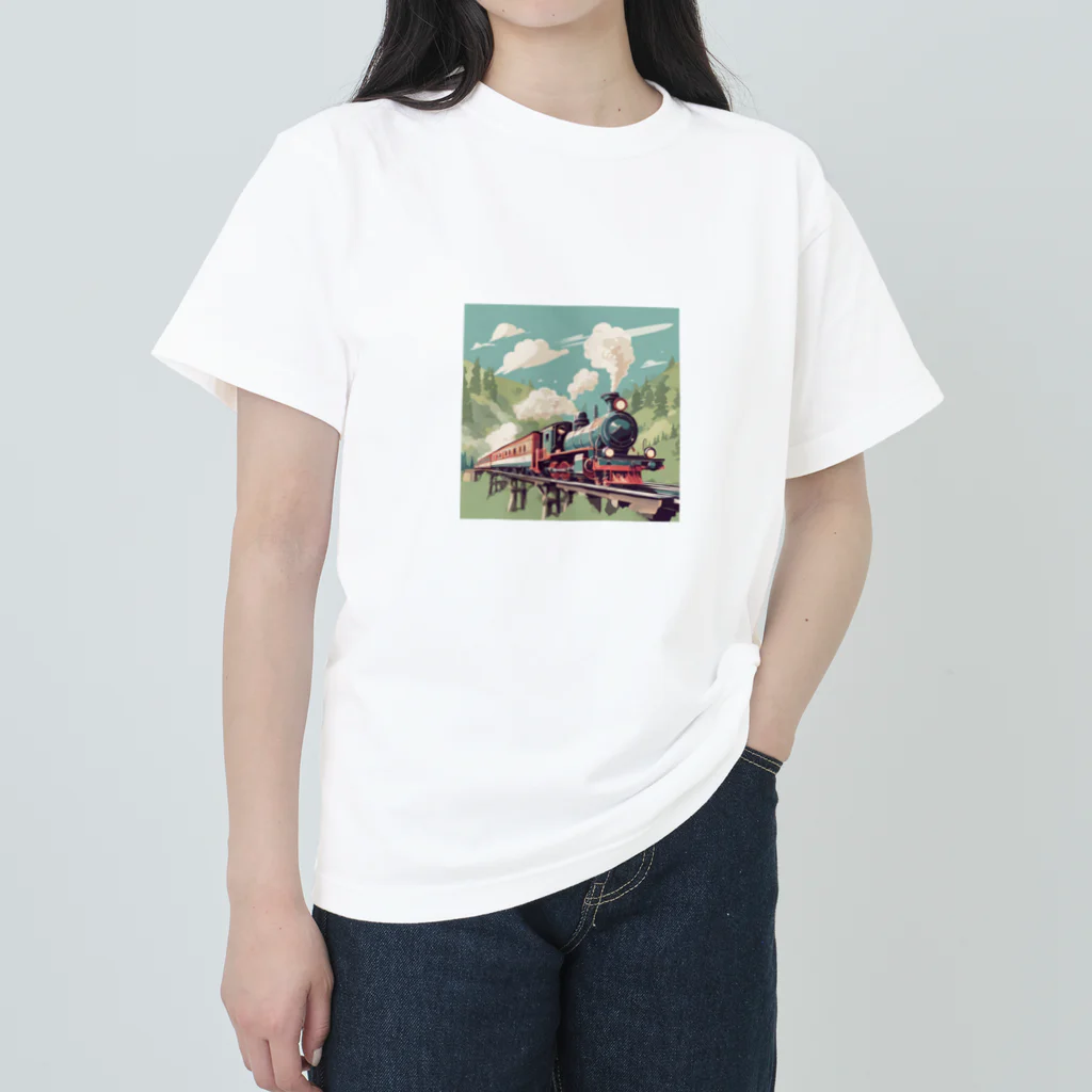 atoyuki_SHOPの可愛い機関車 Heavyweight T-Shirt