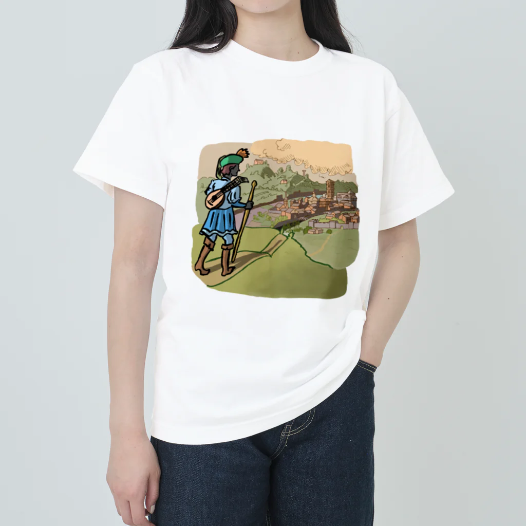 seki_takoyakiの旅芸人 ヘビーウェイトTシャツ