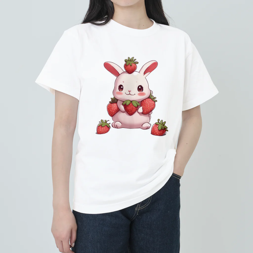 うさぎウサギのうさぎといちご Heavyweight T-Shirt