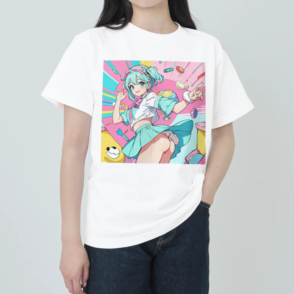 yozoraniyumeoの魔法スイーツ少女 ヘビーウェイトTシャツ