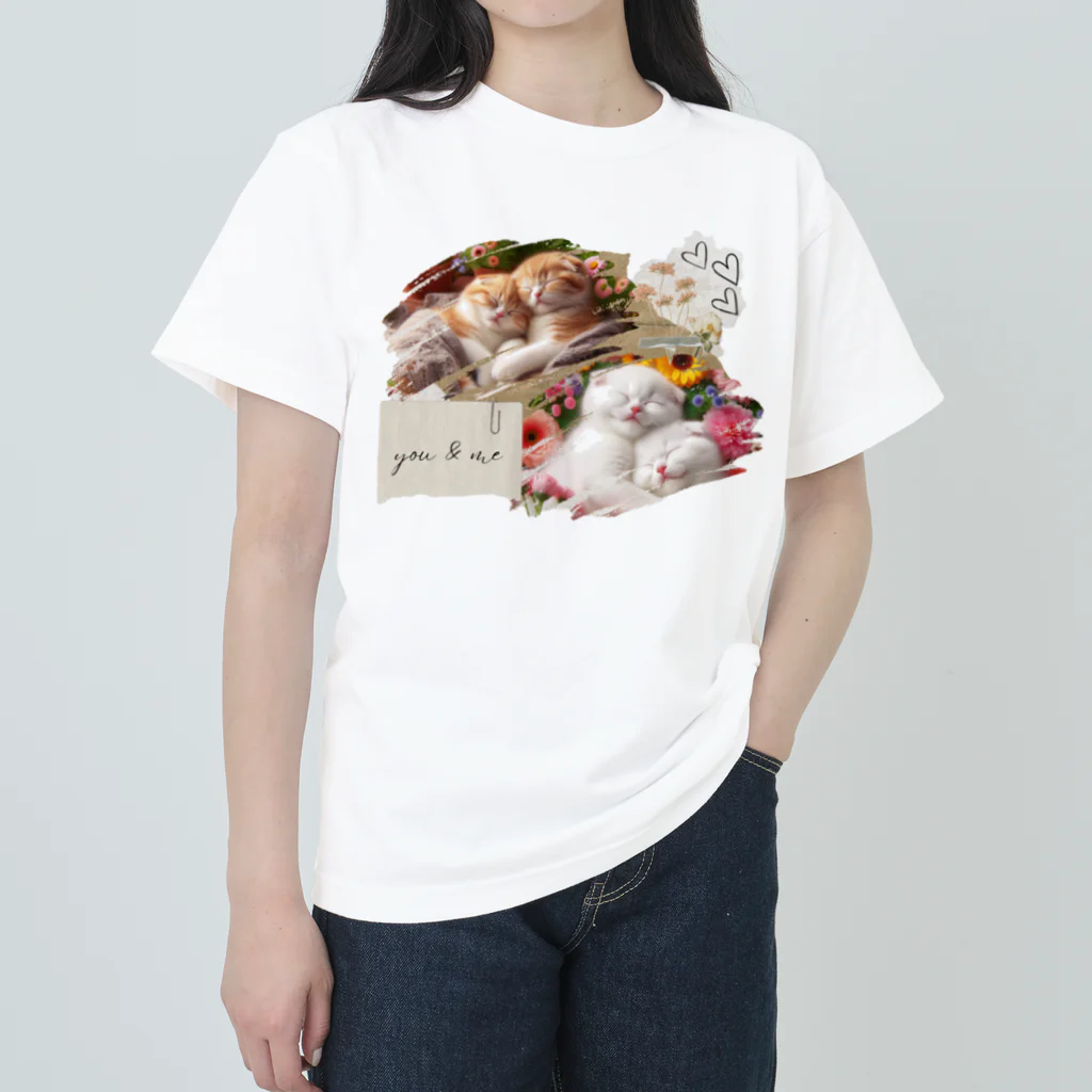 Neneko ❧  夢幻【むげん】の添い寝仔猫 ヘビーウェイトTシャツ