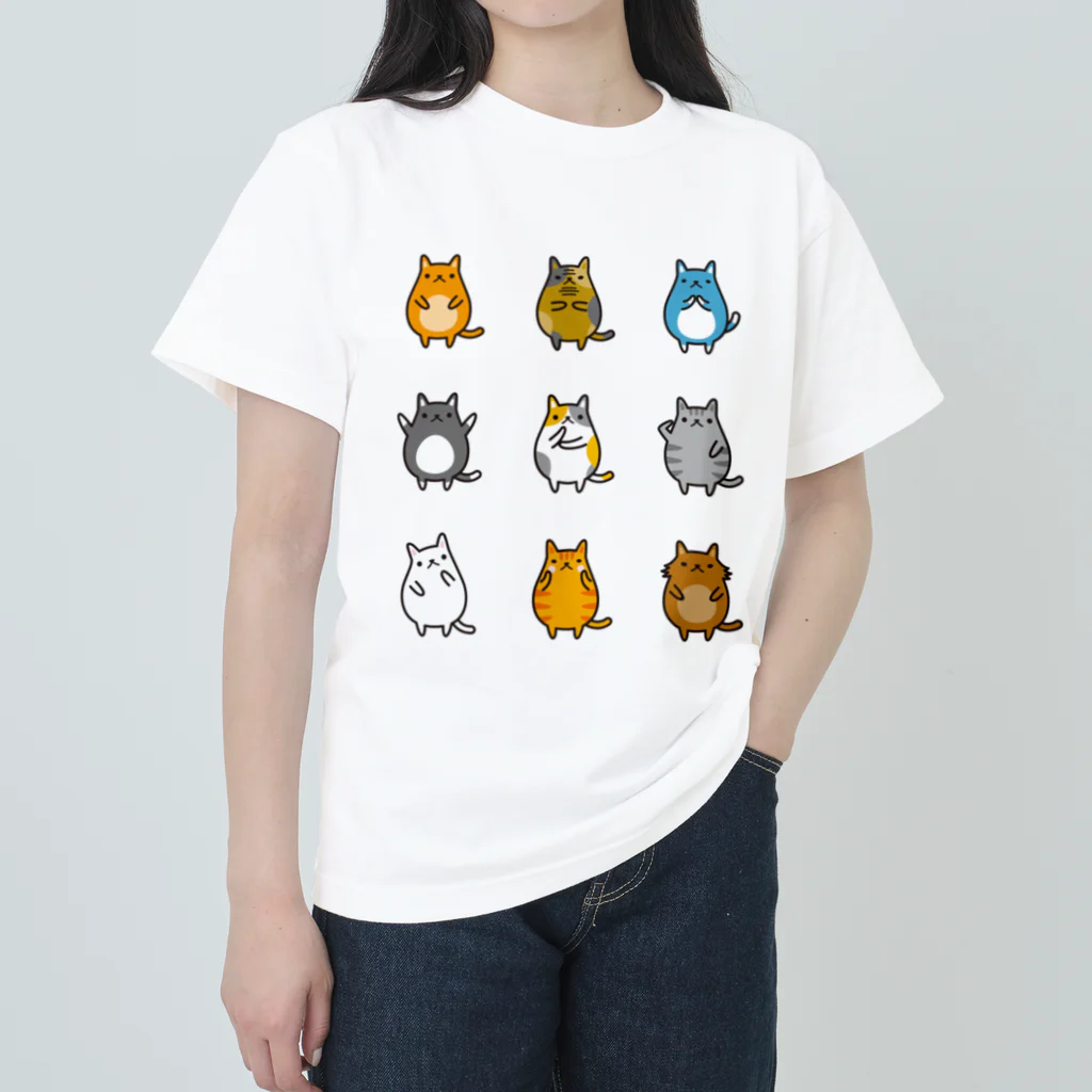 hiropo3のねこズ ヘビーウェイトTシャツ