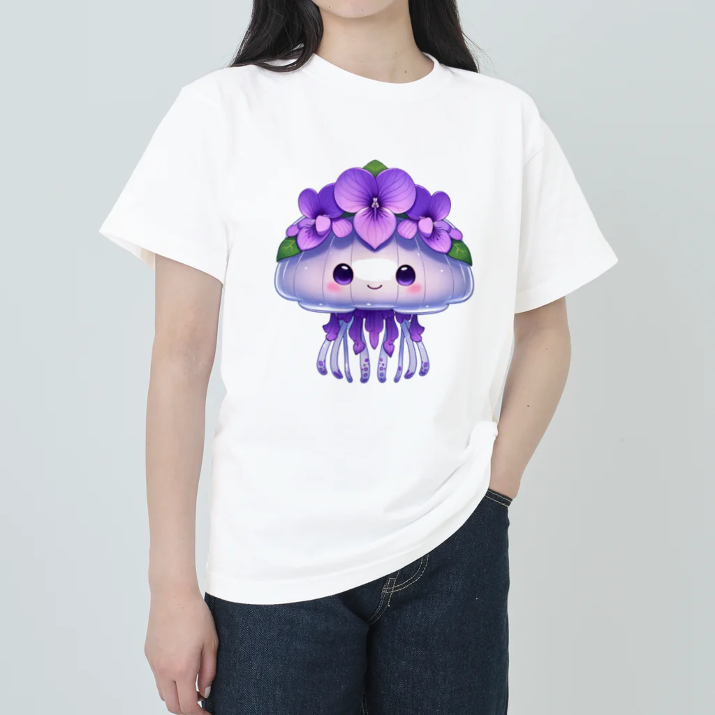 kimiyanの花くらげ　すみれちゃん2 ヘビーウェイトTシャツ