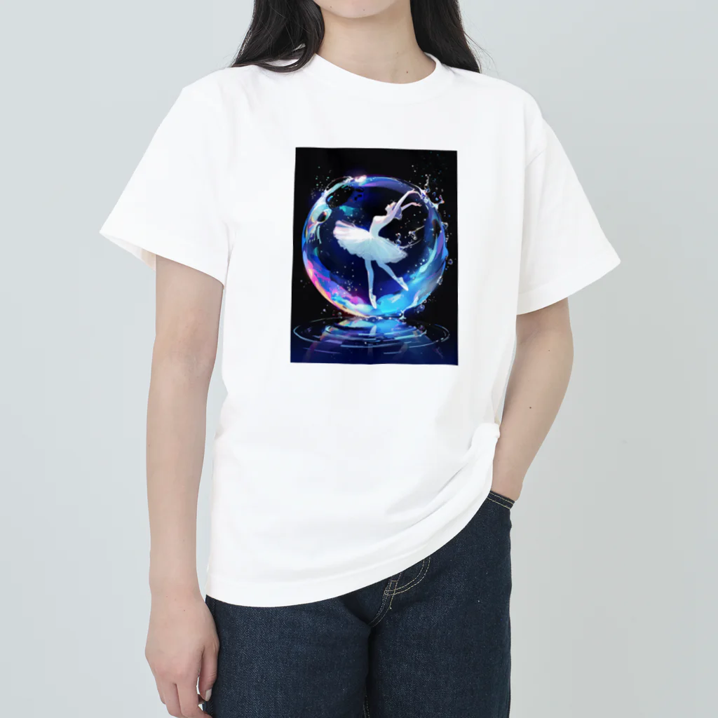 AQUAMETAVERSEのシャボン玉の中のバレリーナ　BLUE PLUM  691 Heavyweight T-Shirt