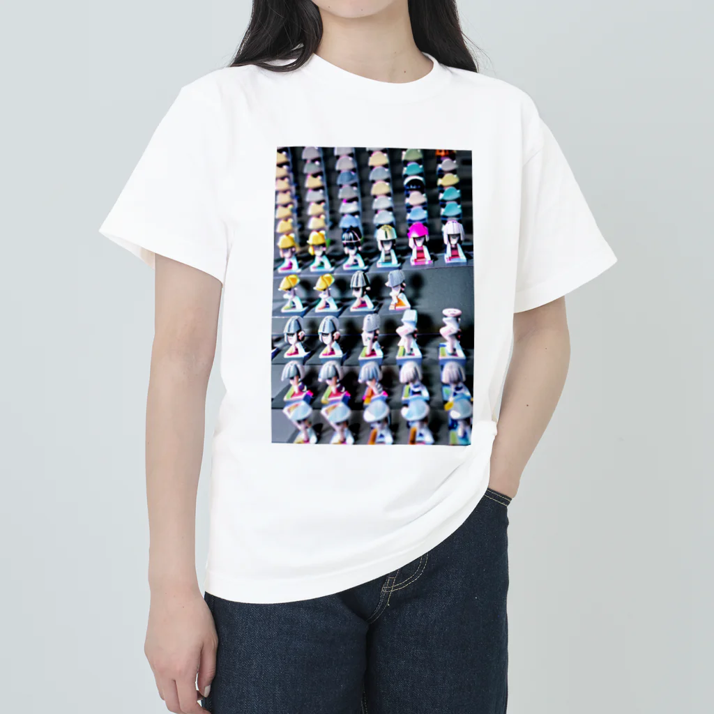 momonekokoの彩り豊かな小さなフィギュアたち Heavyweight T-Shirt