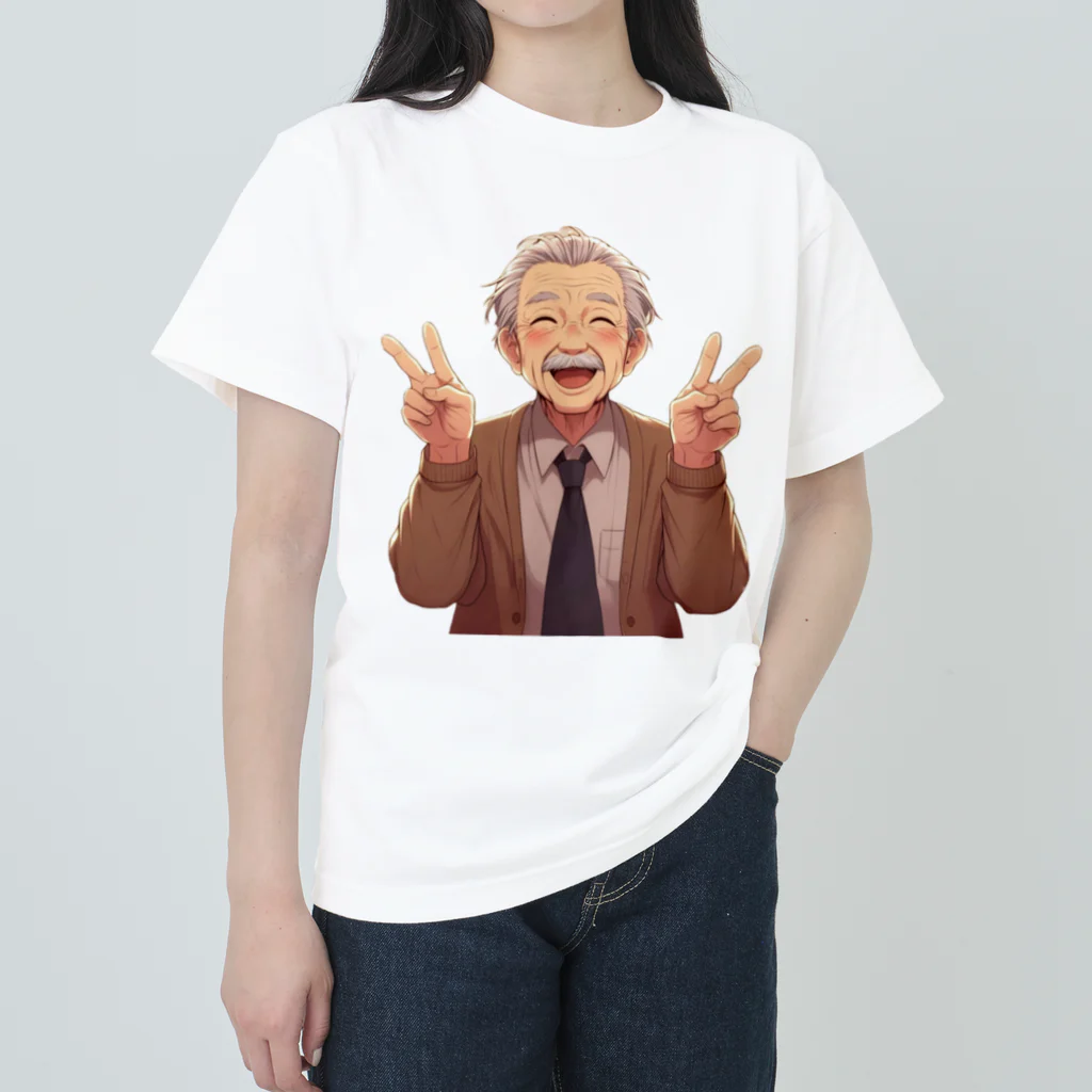 ちゃみのダブルピースじぃちゃん ヘビーウェイトTシャツ