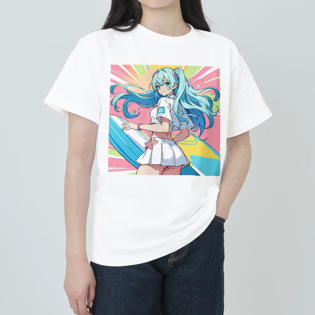 yozoraniyumeoの魔法サーファー少女 Heavyweight T-Shirt