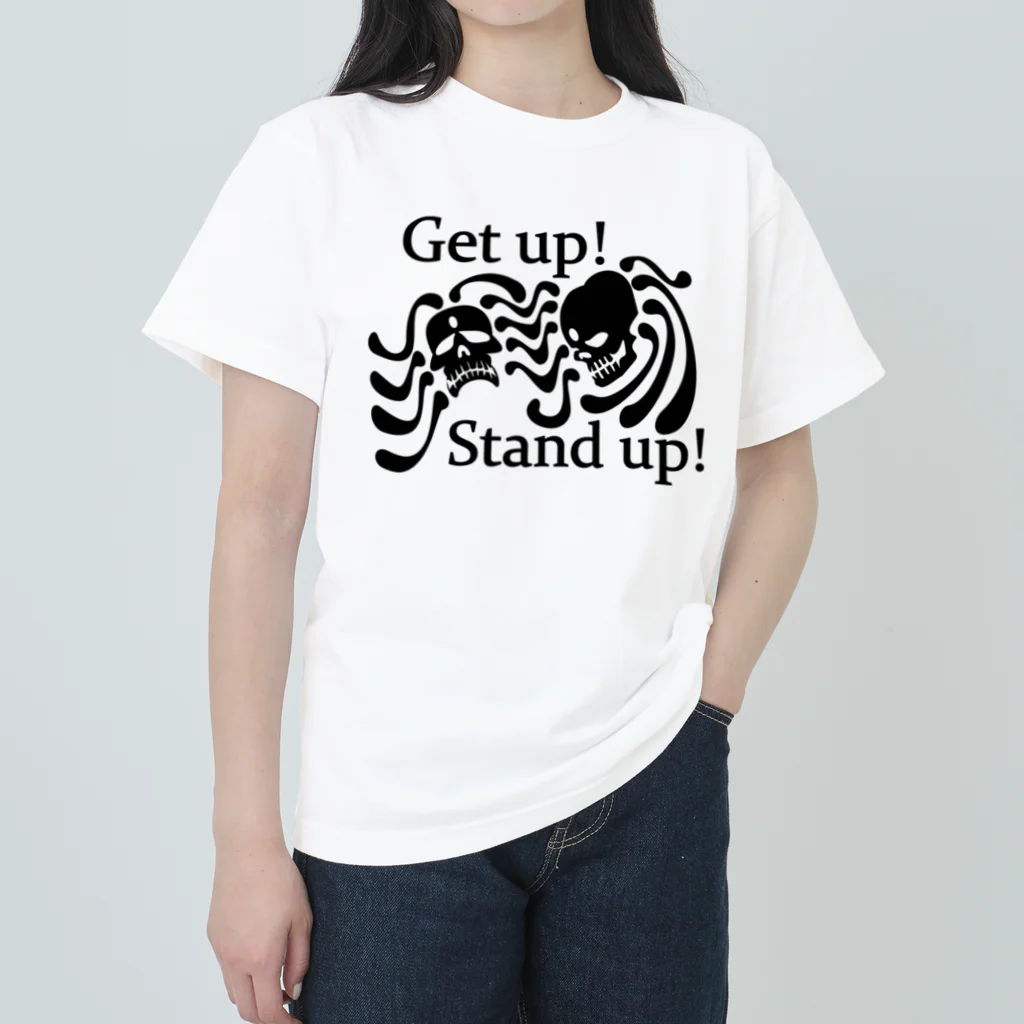 『NG （Niche・Gate）』ニッチゲート-- IN SUZURIのGet Up! Stand Up!(黒) Heavyweight T-Shirt