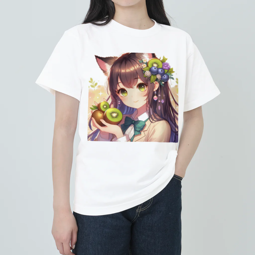 yos-1292583のねこニコばん ヘビーウェイトTシャツ