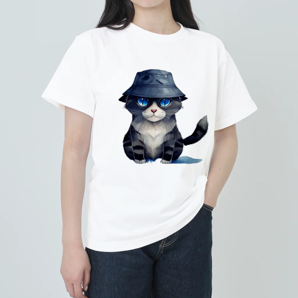 Fun_Qのバケハ猫 ヘビーウェイトTシャツ