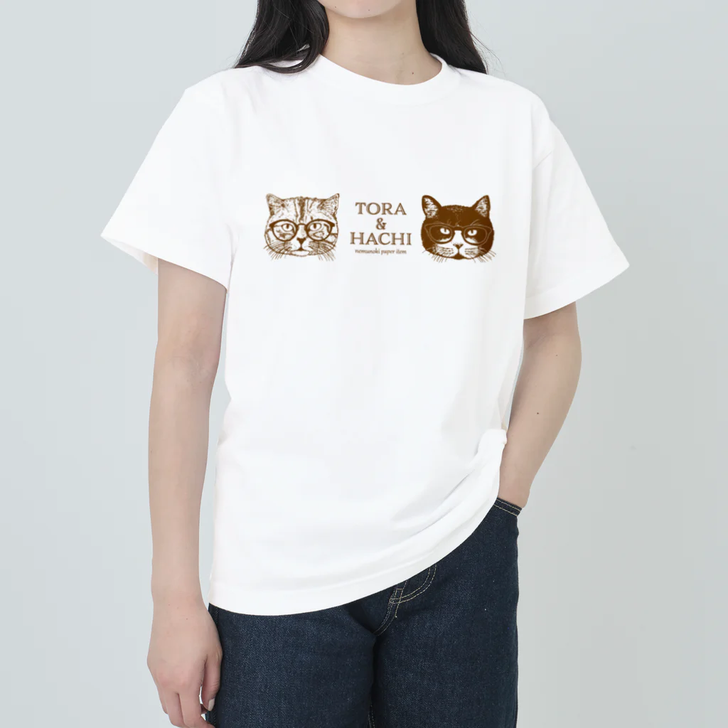 nemunoki paper itemのめがねでおしゃれトラとハチ ヘビーウェイトTシャツ