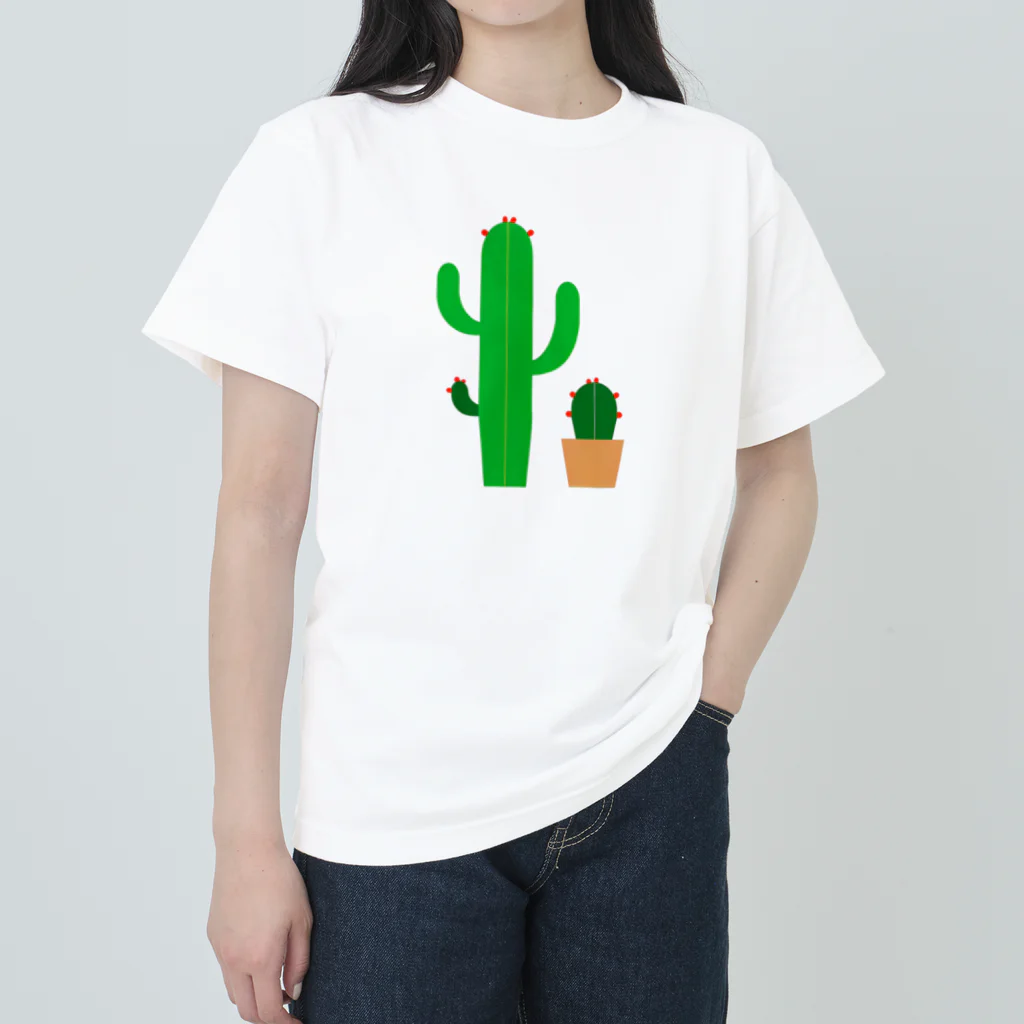 yellowgreenのサボテン　さぼてん ヘビーウェイトTシャツ