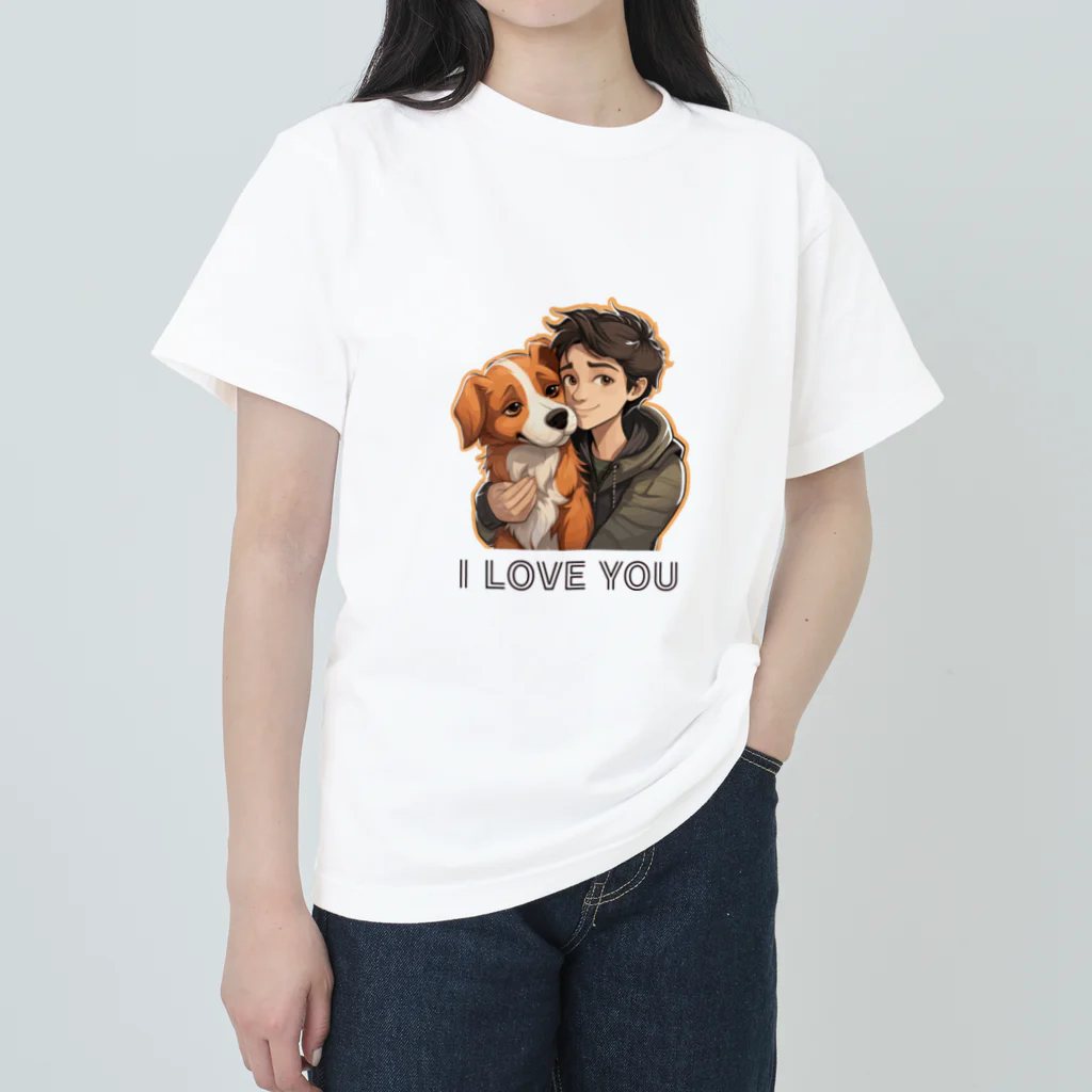 AwagoModeのI LOVE YOU(Dog&Boy) (38) Heavyweight T-Shirt