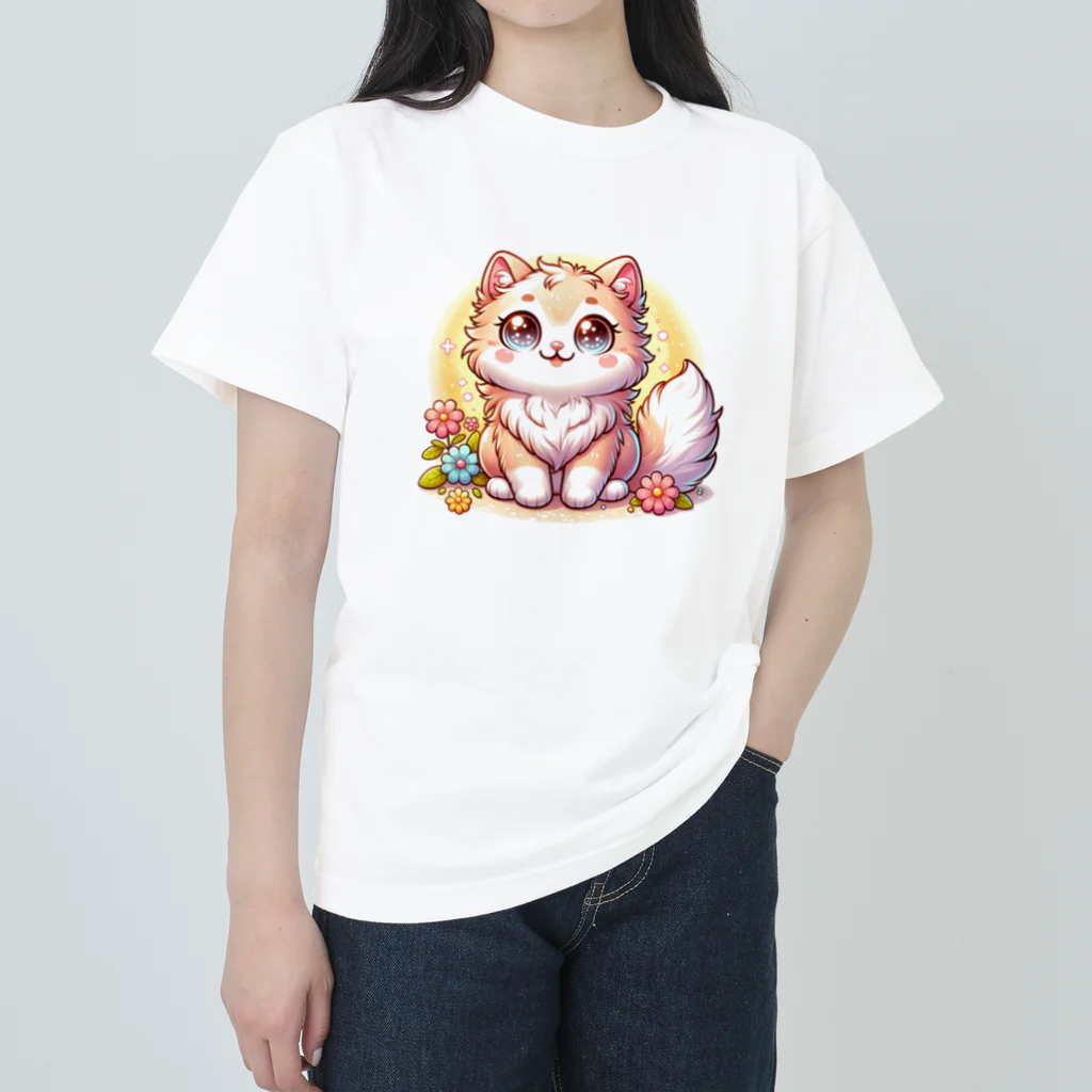 Nekko…🐾の可愛いにゃんこちゃん ヘビーウェイトTシャツ