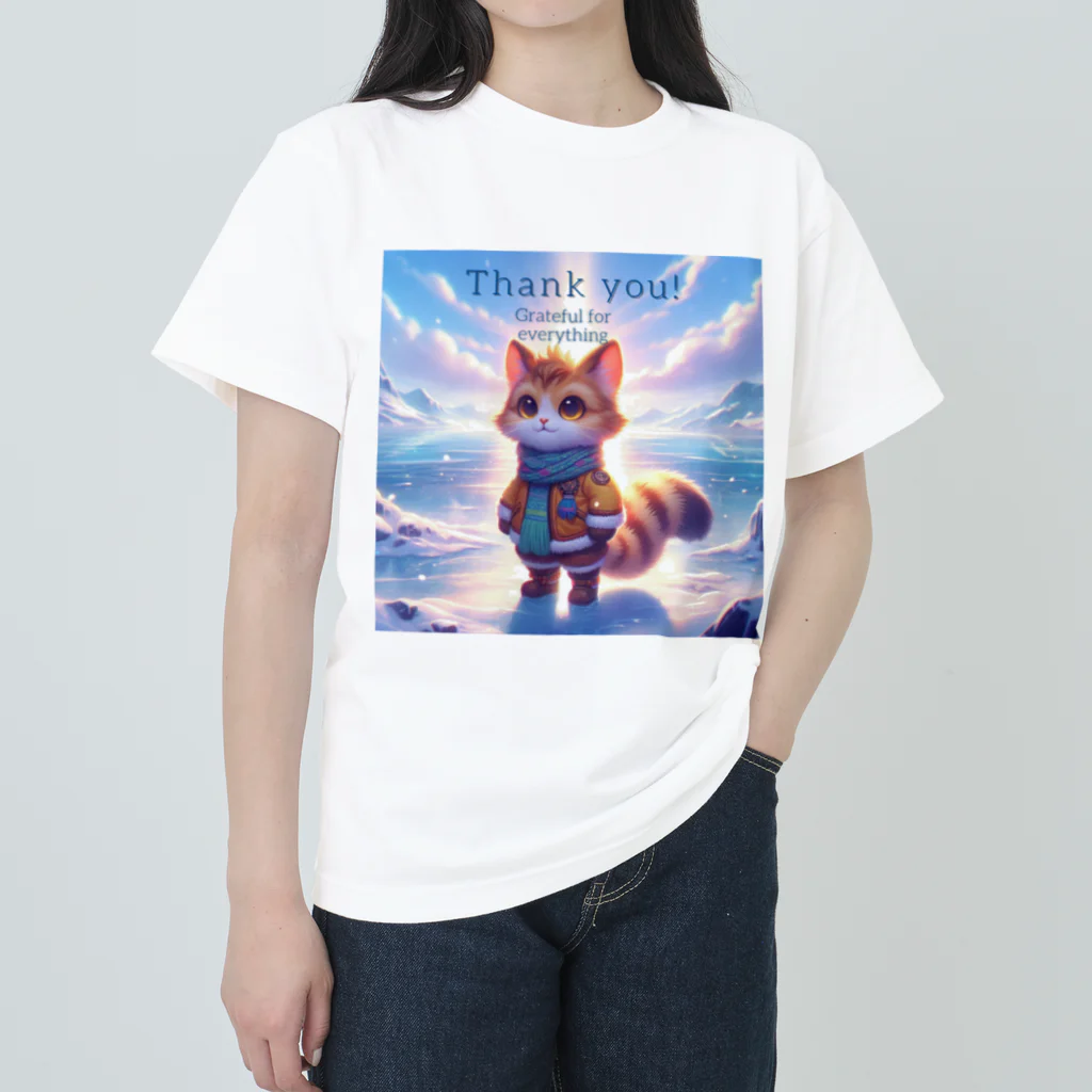 ビビりな番犬くんのふわふわフレンズ！にゃんこ Heavyweight T-Shirt