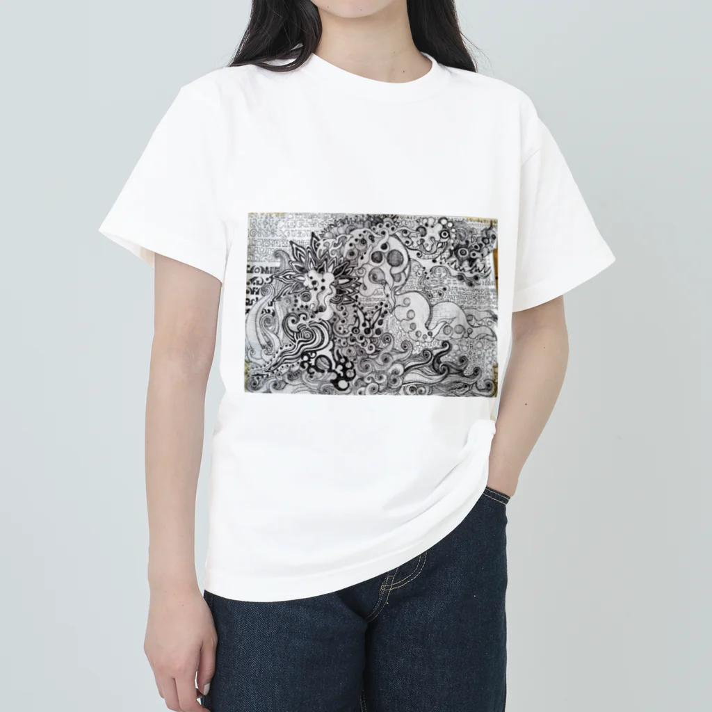 White-Holeのライトランゲージアート Heavyweight T-Shirt