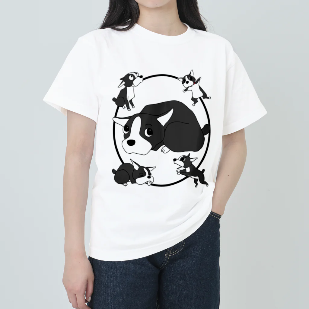 ONPu.ARTのボストンテリア　エディ君 Heavyweight T-Shirt