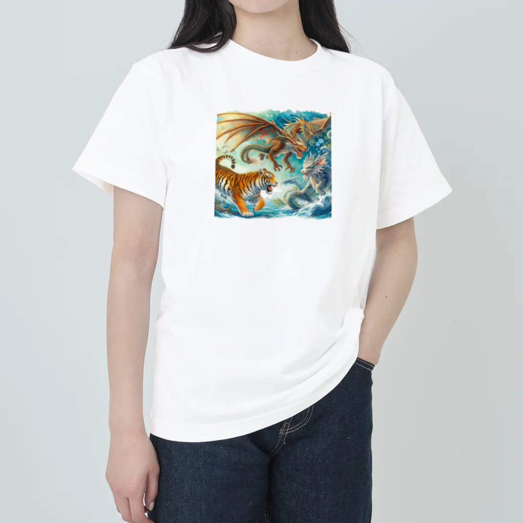 momonekokoの異世界の戦い ヘビーウェイトTシャツ