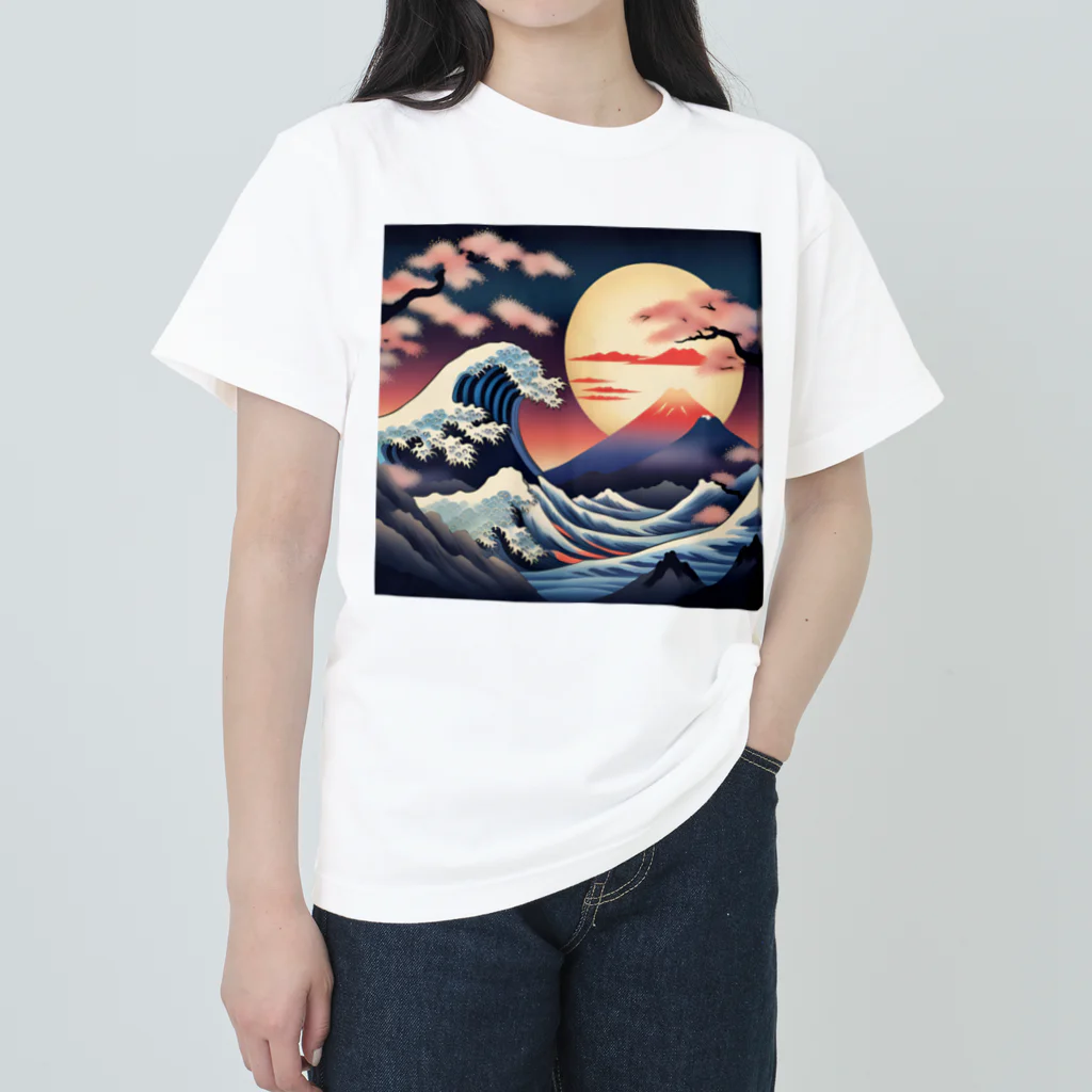 8890の浮世絵 ヘビーウェイトTシャツ