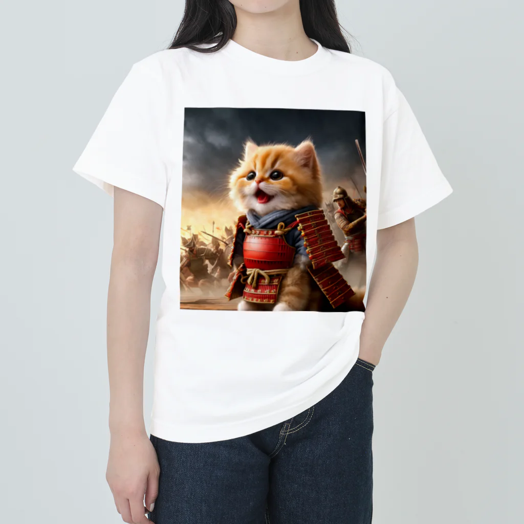 もふもふ日本史の戦ねこ Heavyweight T-Shirt