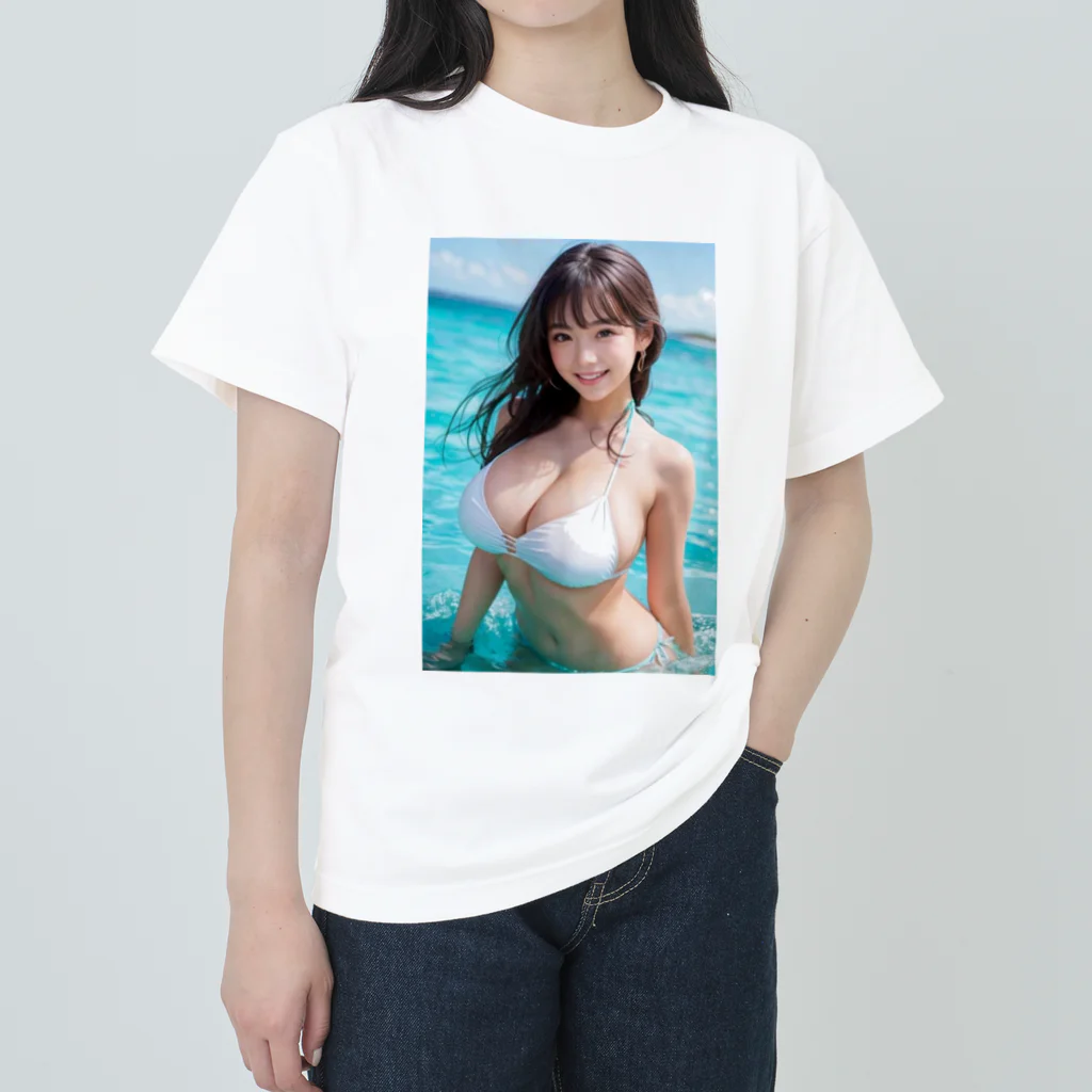 デジタル美女アートのAI美女グラビア４ ヘビーウェイトTシャツ