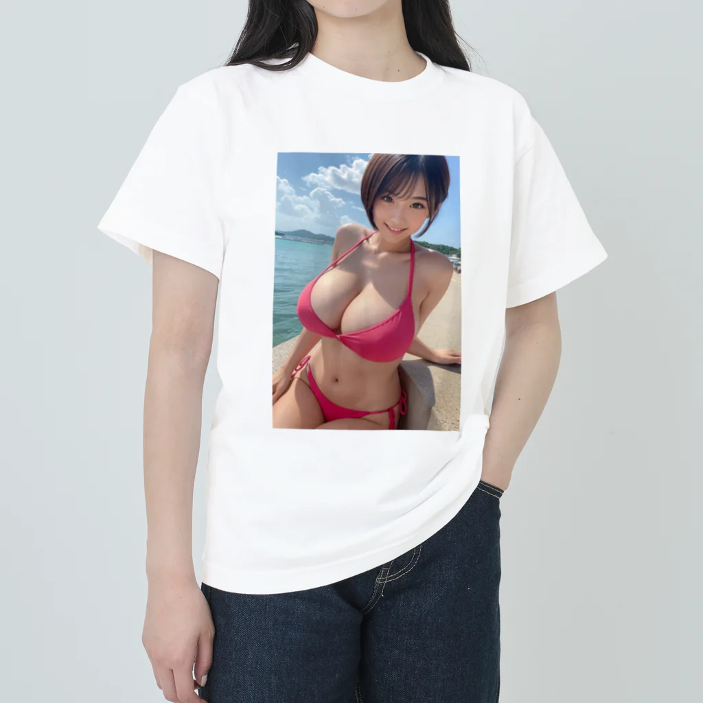 デジタル美女アートのAI美女グラビア５ Heavyweight T-Shirt