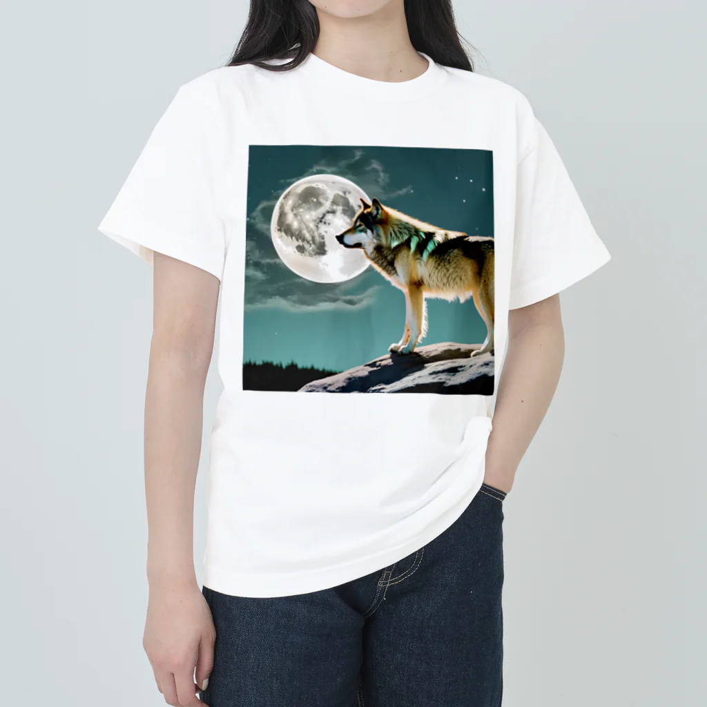 はちみつあめの月夜の一匹狼 ヘビーウェイトTシャツ