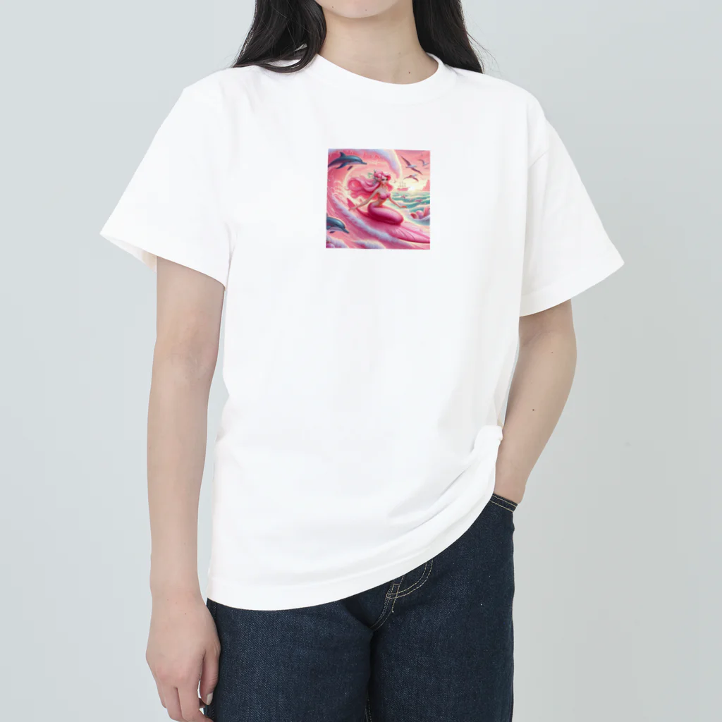 pinkgalmermaidのセクシーマーメイドサーフィン3 ヘビーウェイトTシャツ