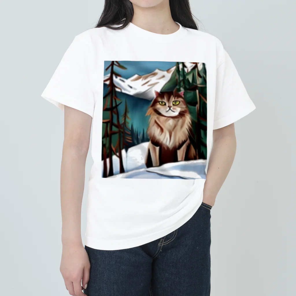 Ppit8のI live in Snow Mountain. ヘビーウェイトTシャツ