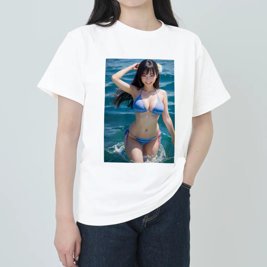 デジタル美女アートのAI美女グラビア9 ヘビーウェイトTシャツ