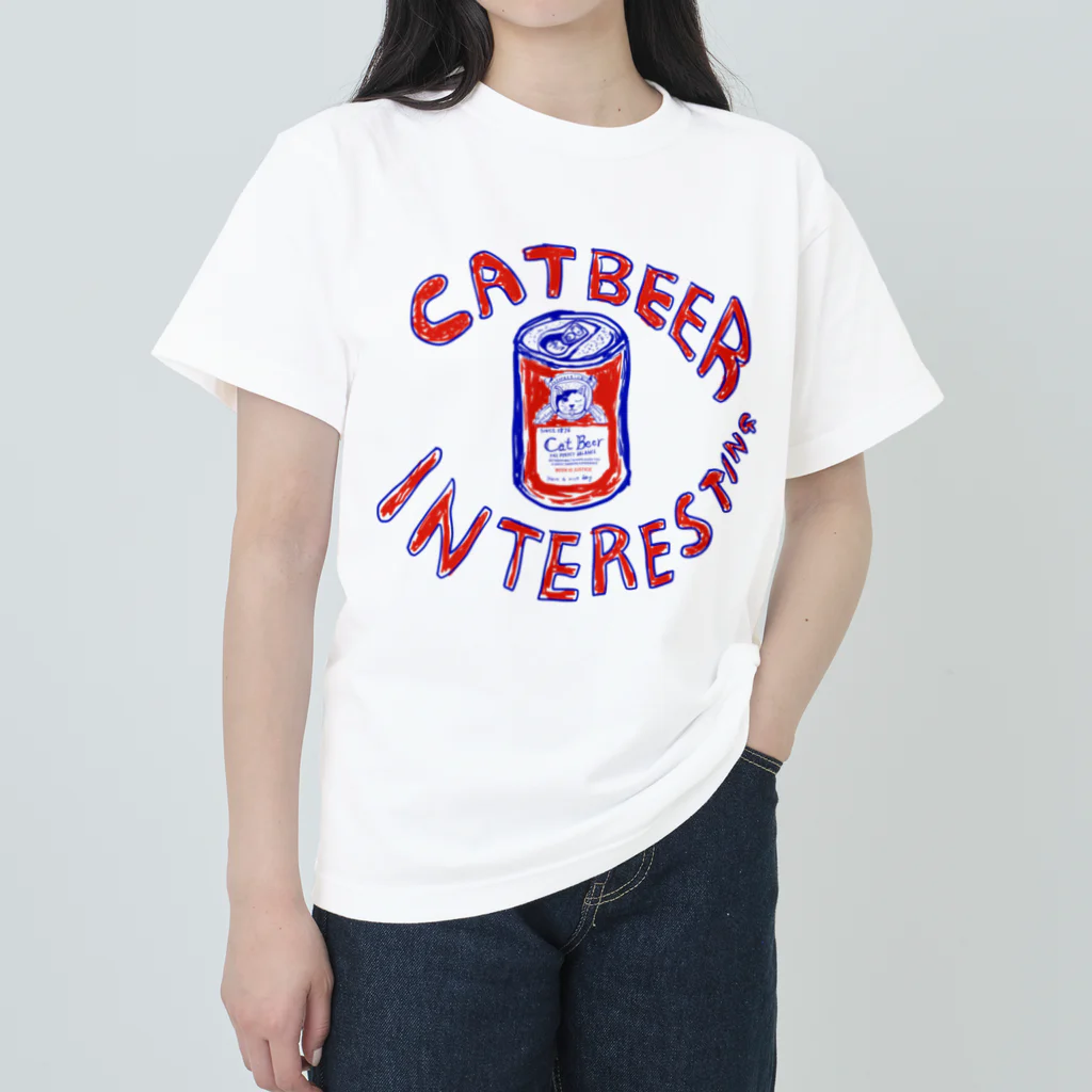 LOVE_BEERのビール猫 Heavyweight T-Shirt