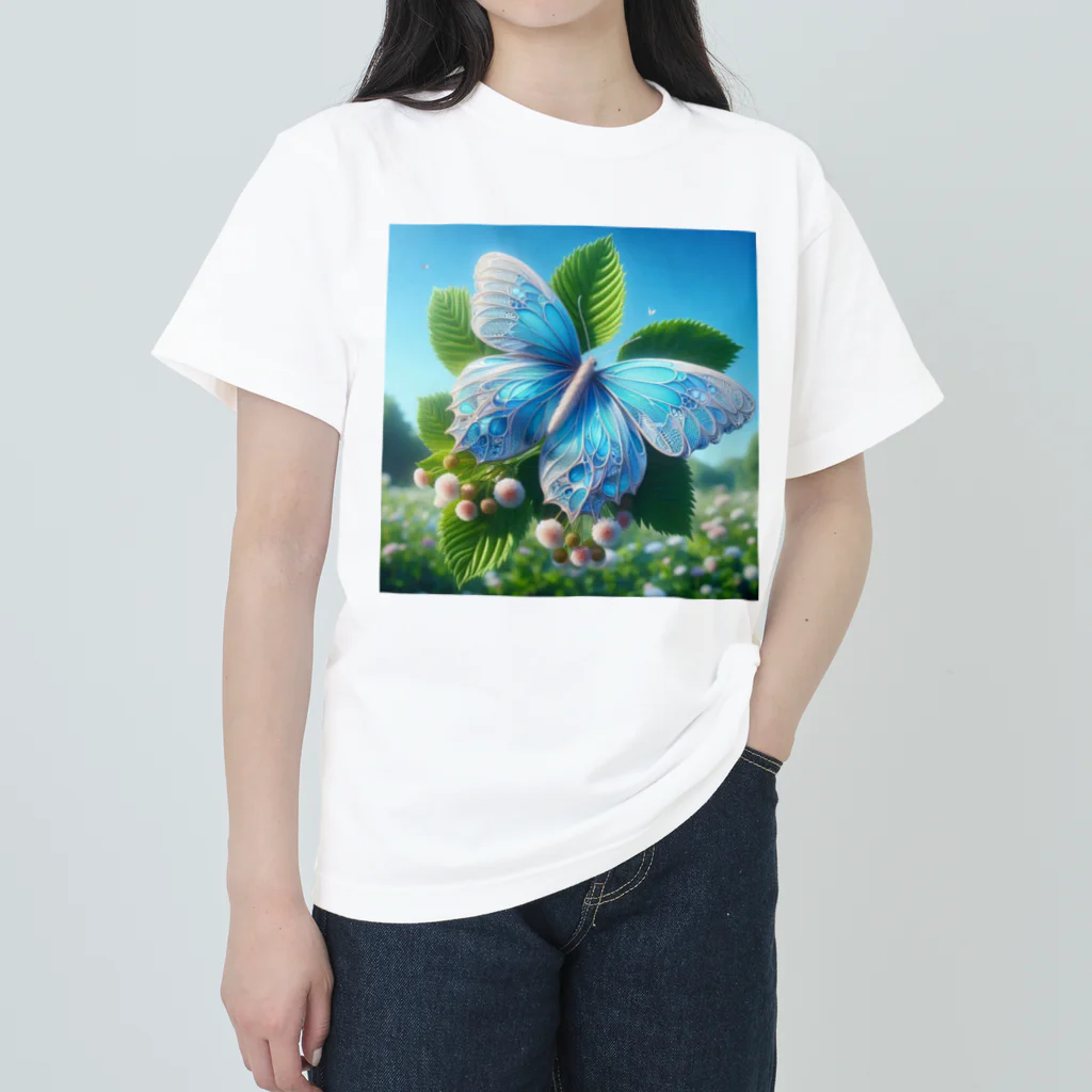 Chihiro0318の水色に舞う美しい蝶々 Heavyweight T-Shirt