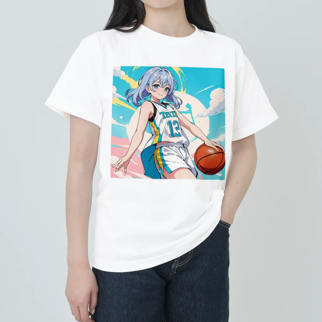 yozoraniyumeoの魔法バスケ少女 ヘビーウェイトTシャツ