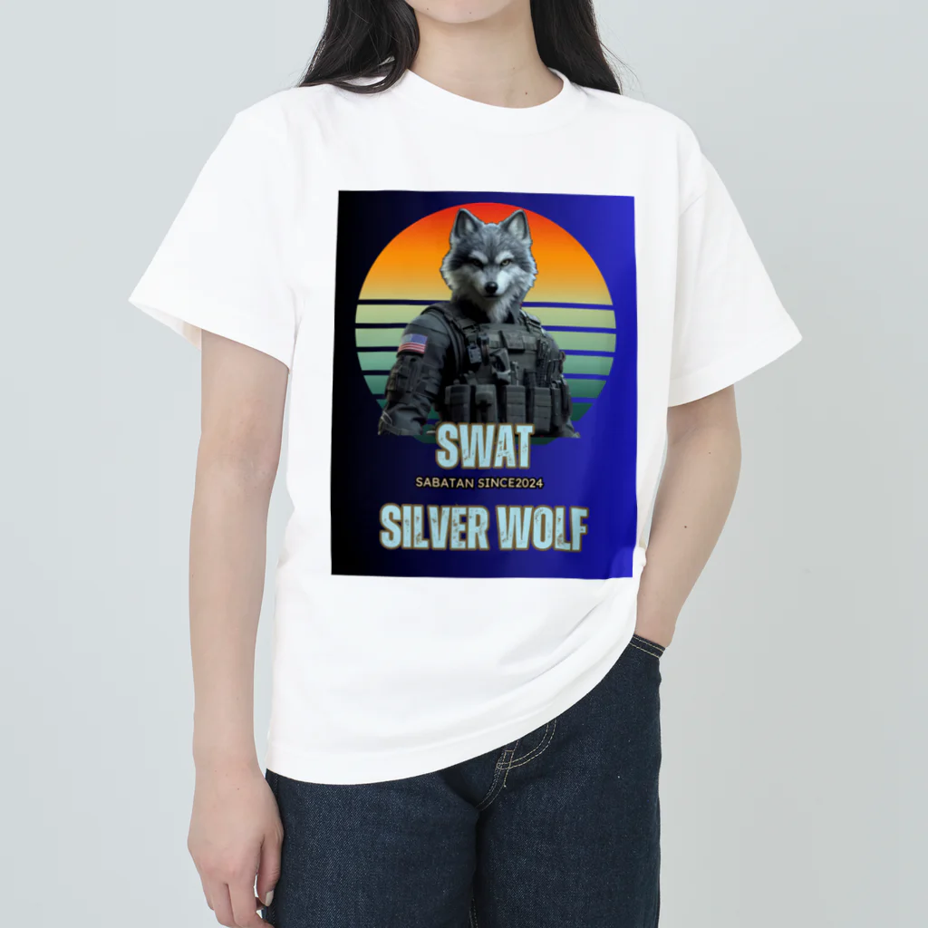 SaBATaNのSWAT シルバーウルフ1 ヘビーウェイトTシャツ