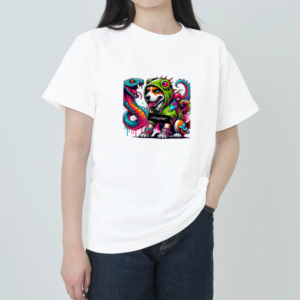 no name...のグラフティ 犬✖️蛇 ヘビーウェイトTシャツ