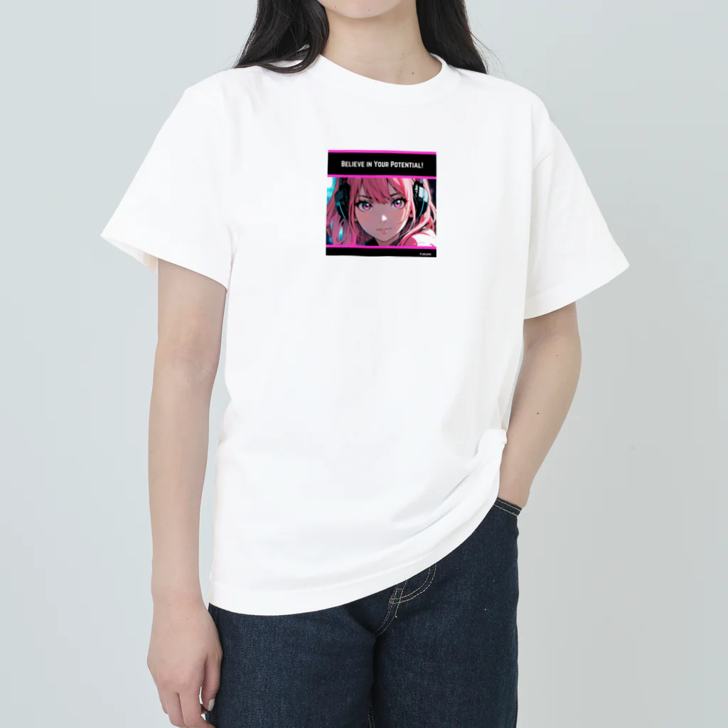 近未来美少女「オッドアイ」の近未来美少女「ハルナ」 ヘビーウェイトTシャツ