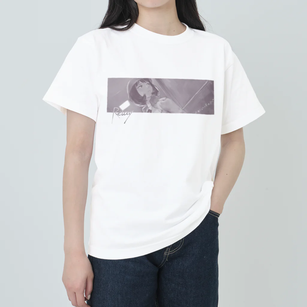 超水道の"Relay"ジャケットアート［Monochrome］ ヘビーウェイトTシャツ