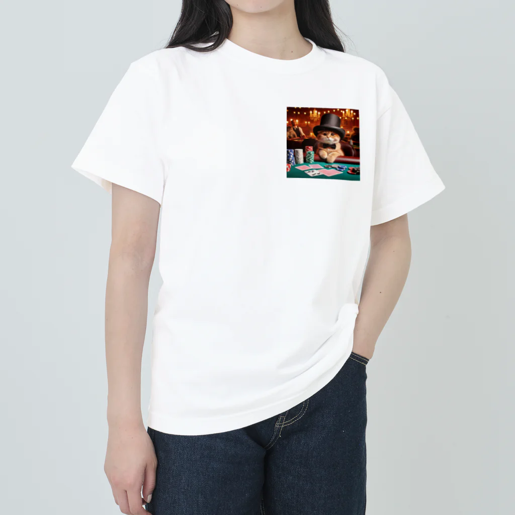 taryoセレクションのカジノでポーカー猫 Heavyweight T-Shirt