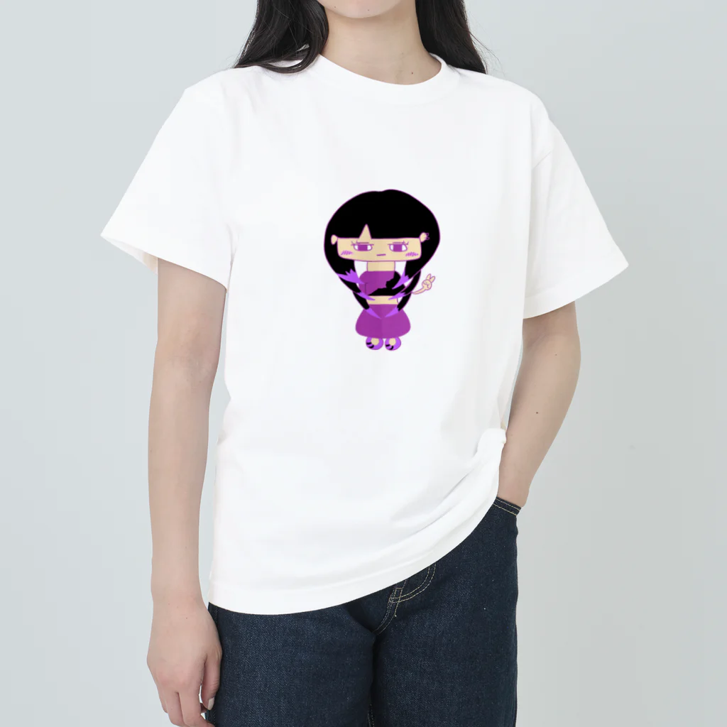 やーちゃグッズのウルフカットのウルフちゃん/カラー付き ヘビーウェイトTシャツ