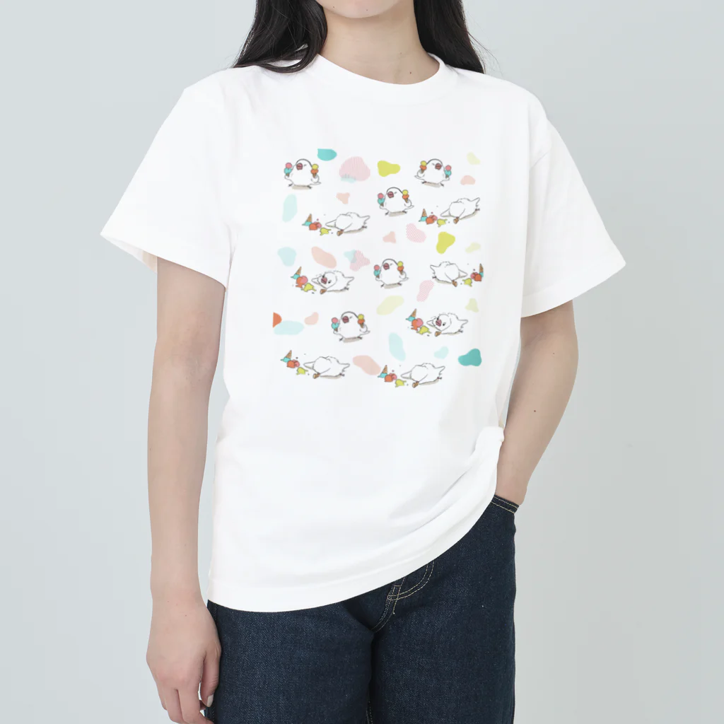 ヨモギダのアイスきゃるる文鳥 Heavyweight T-Shirt