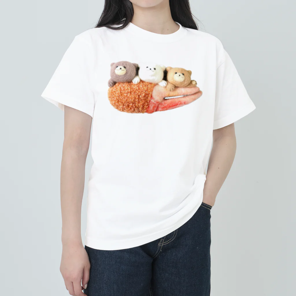 kumamia（くまみあ）のくまの３兄弟（カニ爪フライ） Heavyweight T-Shirt