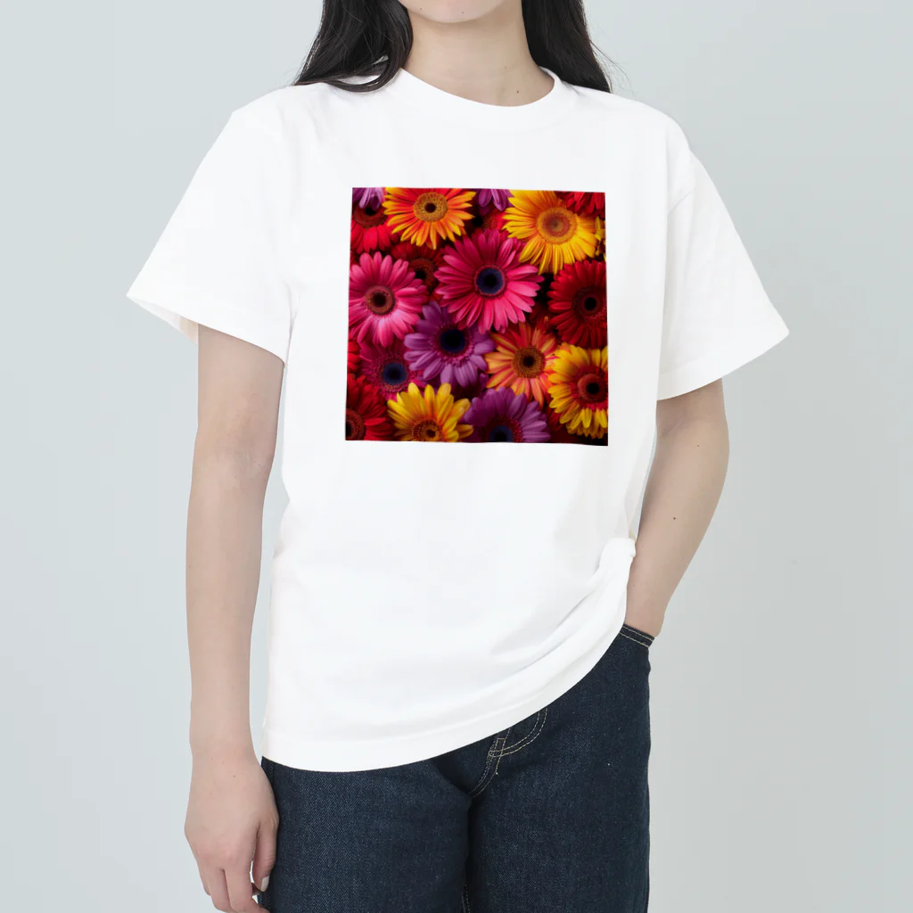 オンラインショップイエローリーフの色鮮やかな花 ヘビーウェイトTシャツ