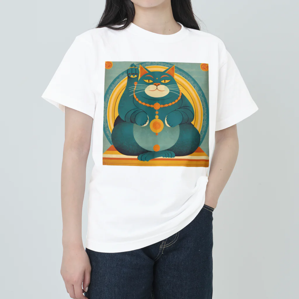 yuki-naの太った猫グッズ ヘビーウェイトTシャツ