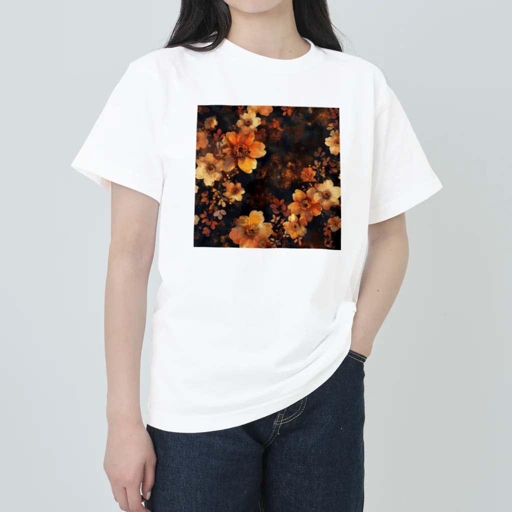 オンラインショップイエローリーフの可愛らしい小さな花 Heavyweight T-Shirt