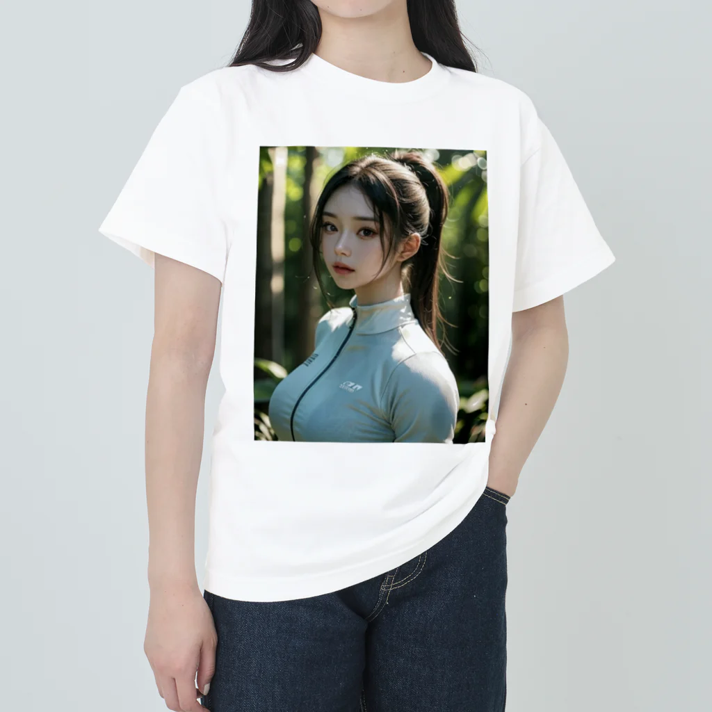 レールファン&スピリチュアルアイテムショップのAi 美女 Heavyweight T-Shirt