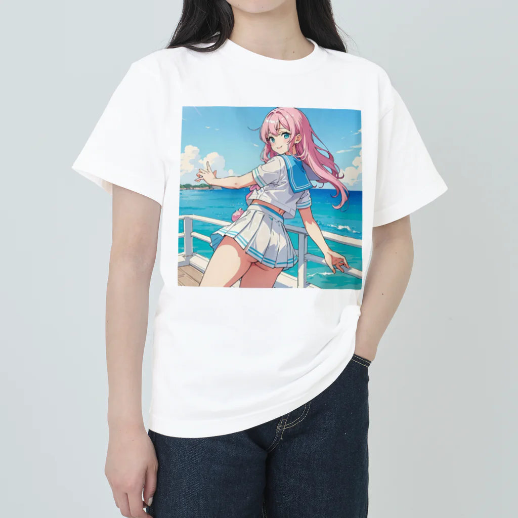yozoraniyumeoの魔法セーラー少女 ヘビーウェイトTシャツ
