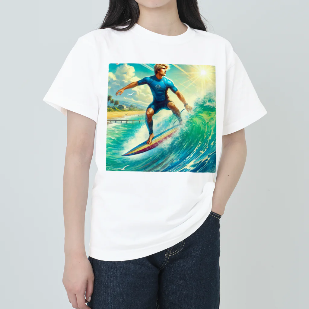 mitsuhiroのサーフィン男子 Heavyweight T-Shirt