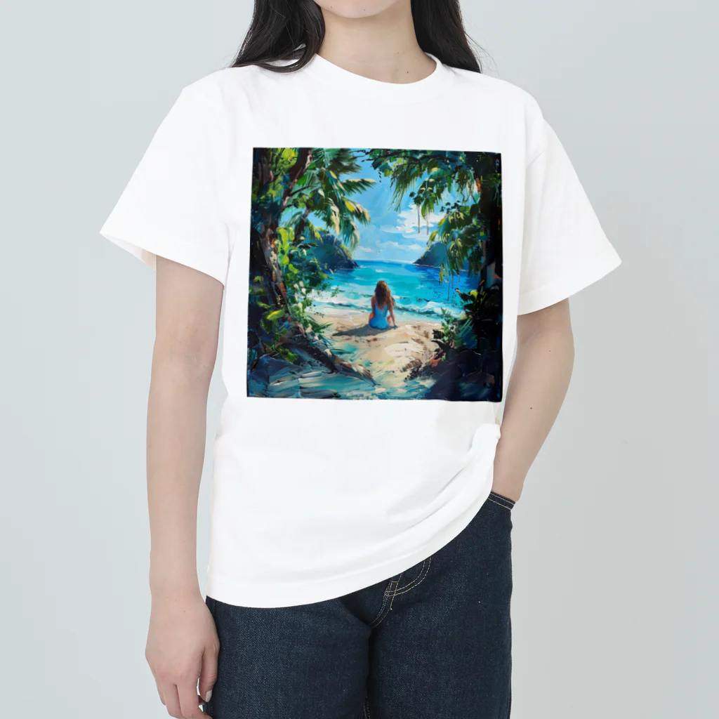 AQUAMETAVERSEのプライベートビーチでバカンス　Tomoe bb 2712 ヘビーウェイトTシャツ