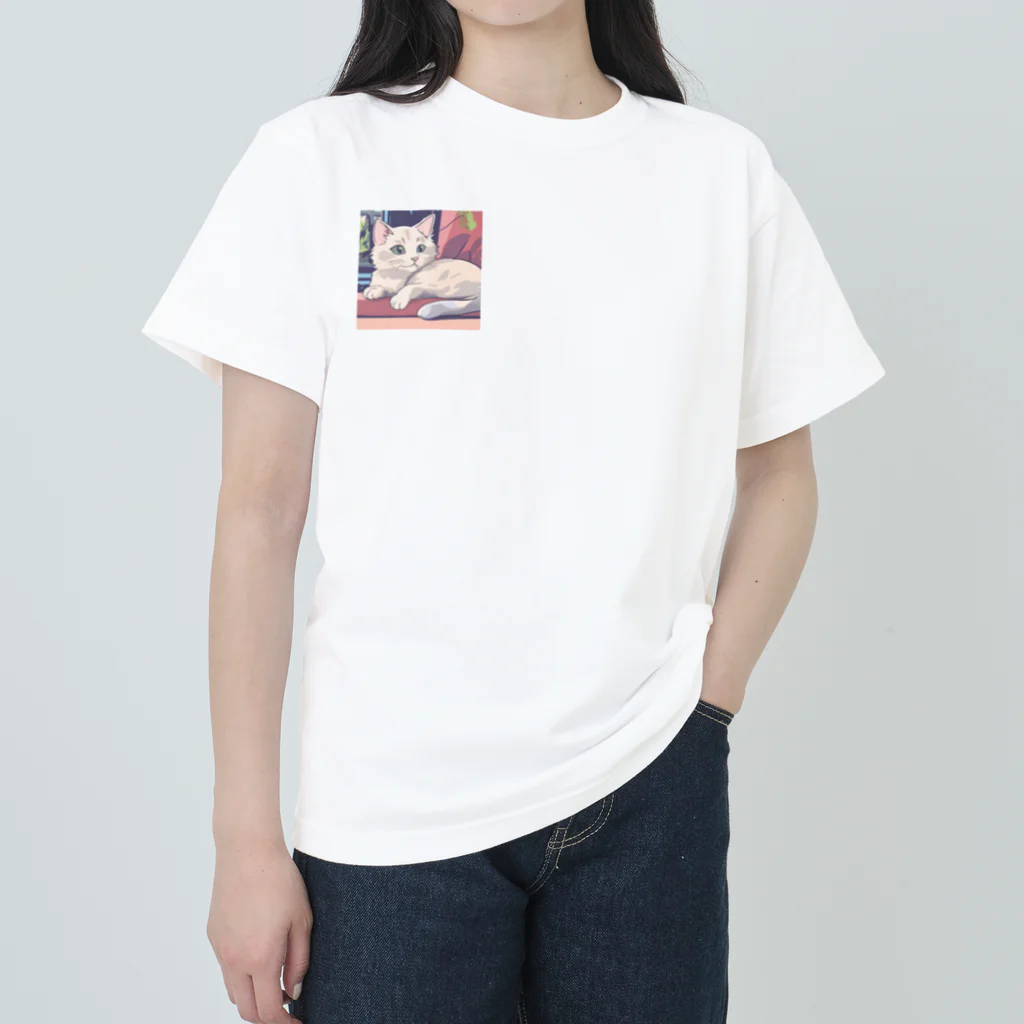 ゆったりのふわふわ猫ちゃんキーホルダー Heavyweight T-Shirt