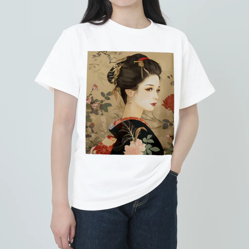 楚々想 so-so-soのUkiyo-e : Beautiful Japanese Girls ヘビーウェイトTシャツ